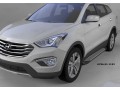 Пороги алюминиевые Hyundai Santa Fe с 2012 (Sapphire Silver)