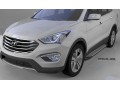 Пороги алюминиевые Hyundai Grand Santa Fe с 2013 (Sapphire Silver)