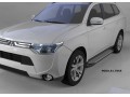 Пороги алюминиевые Mitsubishi Outlander 2012-2015 (Sapphire Silver)