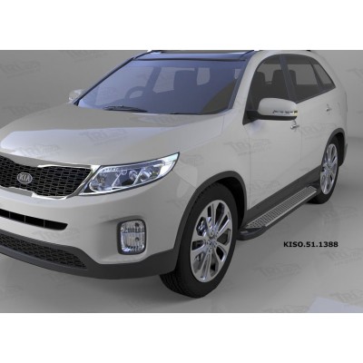 Пороги алюминиевые Kia Sorento 2012-2015 (Sapphire Silver)