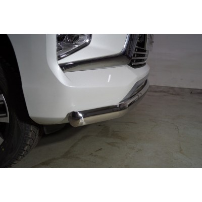 Защита переднего бампера Mitsubishi Pajero Sport c 2021 нижняя (овальная) 75х42 мм