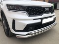 Защита переднего бампера Kia Sorento c 2020 двойная