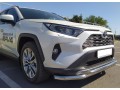 Защита переднего бампера Toyota Rav4 c 2019 двойная с двумя подгибами