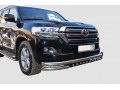 Защита переднего бампера Toyota Land Cruiser 200 c 2015 тройная с защитой акула