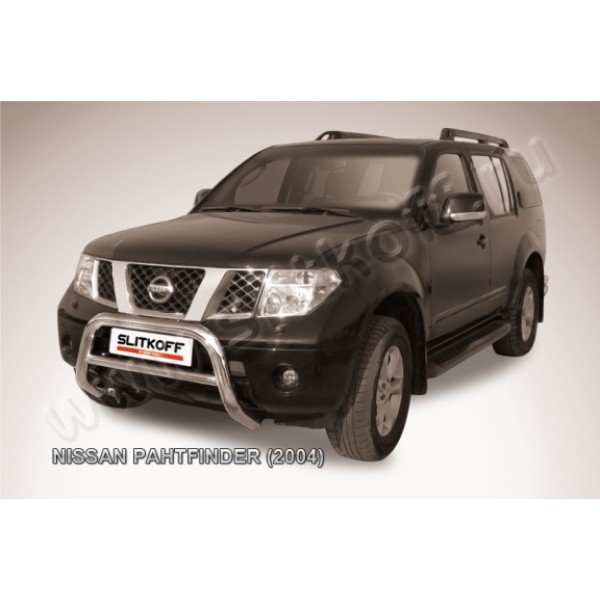 Защита переднего бампера Nissan Pathfinder 2004-2010 (Низкая)