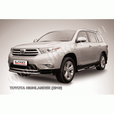 Защита переднего бампера Toyota Highlander 2010-2014 (Радиусная)