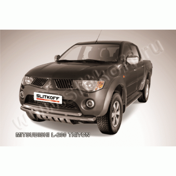 Защита переднего бампера Mitsubishi L200 2006-2014 (двойная)