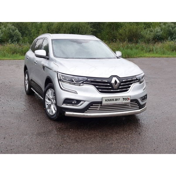 Защита передняя нижняя (овальная)  RENAULT KOLEOS 2017- 75х42 мм