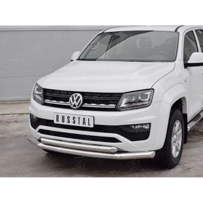 Защита переднего бампера VOLKSWAGEN AMAROK 2016-  D76 секция-D63 дуга