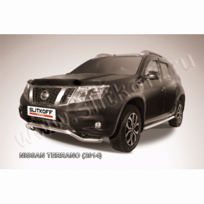 Защита переднего бампера Nissan Terrano с 2014 (Волна)