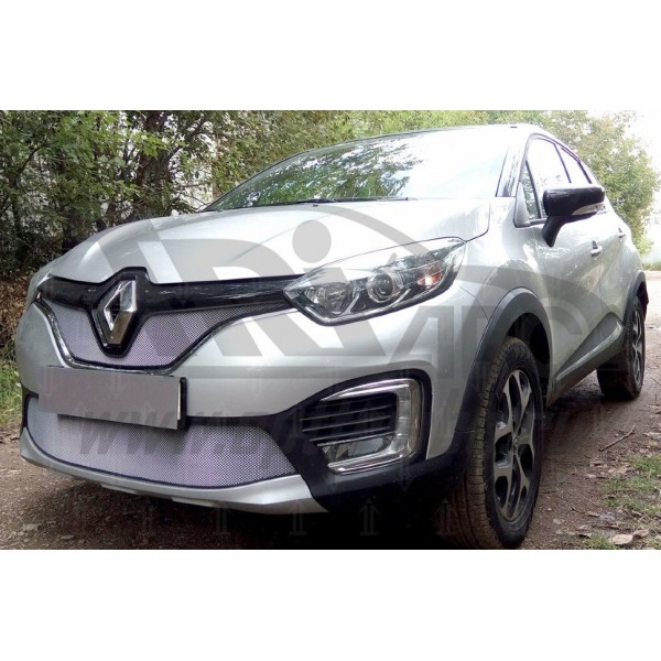 Защитная сетка решётки радиатора и бампера (хром) Renault Kaptur с 2016