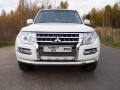 Защита переднего бампера Mitsubishi Pajero с 2014 (с ходовыми огнями)