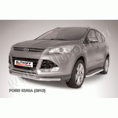 Защита переднего бампера Ford Kuga с 2013 (двойная)