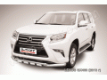 Защита переднего бампера с профильной защитой картера Lexus GX460 с 2014 (двойная)