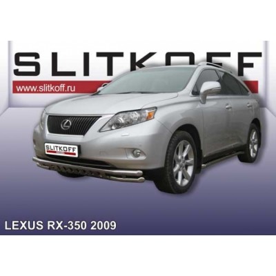 Защита переднего бампера с защитой картера Lexus RX 2009-2012 (двойная)