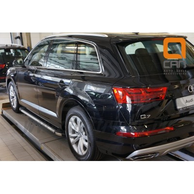Пороги алюминиевые Brillant Audi Q7 с 2015 (черные)