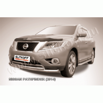 Защита переднего бампера Nissan Pathfinder с 2014 (Двойная 1)
