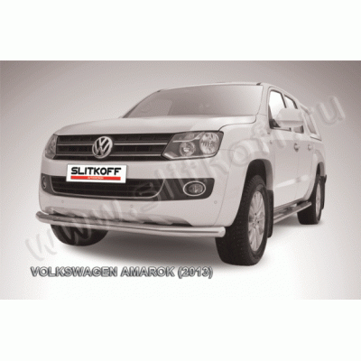 Защита переднего бампера Volkswagen Amarok с 2010 (одинарная 2)