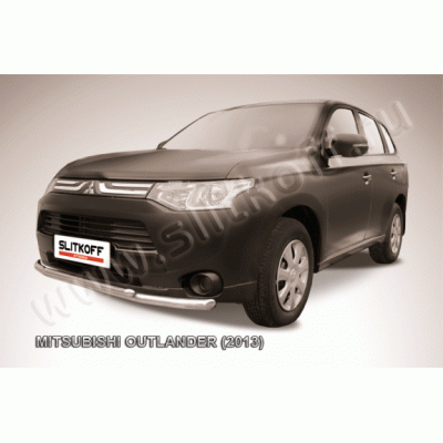 Защита переднего бампера Mitsubishi Outlander 2012-2015 (двойная 2)