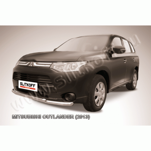 Защита переднего бампера Mitsubishi Outlander 2012-2015 (двойная 2)