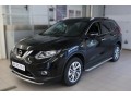 Nissan X-Trail 2015-2018 Пороги труба d42 с листом (Лист алюм профнерж)(Вариант1) NXL-002090