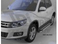 Пороги алюминиевые Brillant Volkswagen Tiguan с 2008 (серебристые)