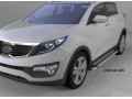 Пороги алюминиевые Brillant Kia Sportage 2010-2015 (серебристые)