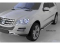 Пороги алюминиевые Brillant Mercedes ML W164 2005-2011 (серебристые)