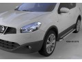 Пороги алюминиевые Brillant Nissan Qashqai 2006-2014 (серебристые)