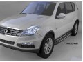 Пороги алюминиевые Ssang Yong Rexton с 2012 (Corund Silver)