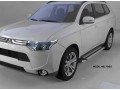 Пороги алюминиевые Brillant Mitsubishi Outlander 2012-2015 (серебристые)