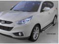 Пороги алюминиевые Brillant Hyundai ix35 2010-2015 (серебристые)