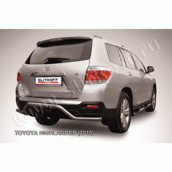 Защита заднего бампера Toyota Highlander 2010-2014 (Волна)