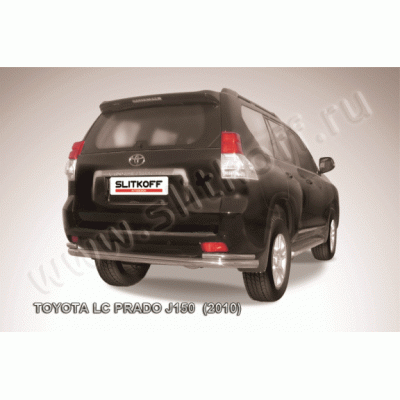 Защита заднего бампера Toyota Land Cruiser Prado 150 2009-2013 (Одинарная с уголками)