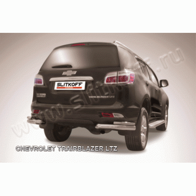 Защита заднего бампера Chevrolet Trailblazer с 2012 (уголки двойные)