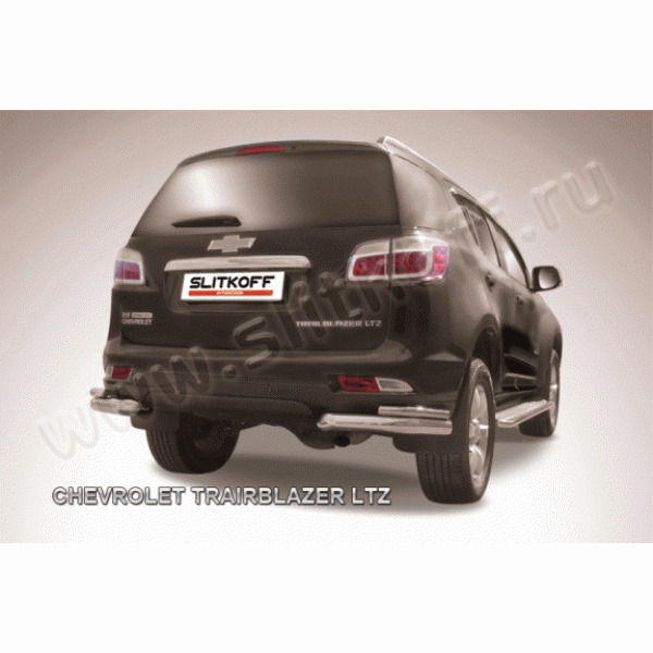 Защита заднего бампера Chevrolet Trailblazer с 2012 (уголки двойные)