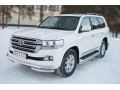 Защита переднего бампера Toyota Land Cruiser 200 с 2015 (Одинарная с уголками)