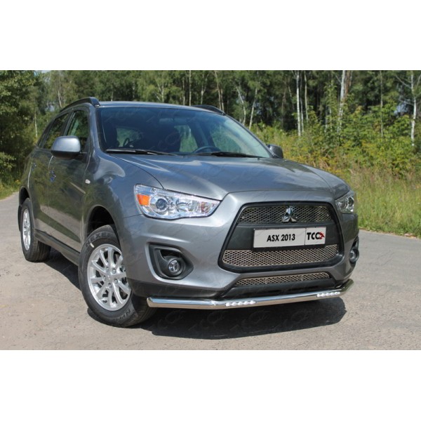 Защита переднего бампера Mitsubishi ASX с 2012 (с ходовыми огнями)