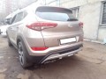 Накладка на задний бампер под двойной выхлоп Hyundai Tucson 2016-2018