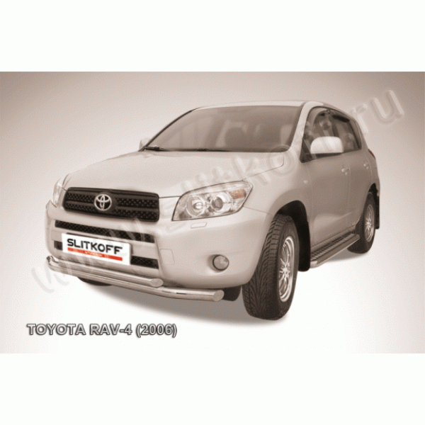 Защита переднего бампера Toyota RAV4 2006-2010 (Двойная)