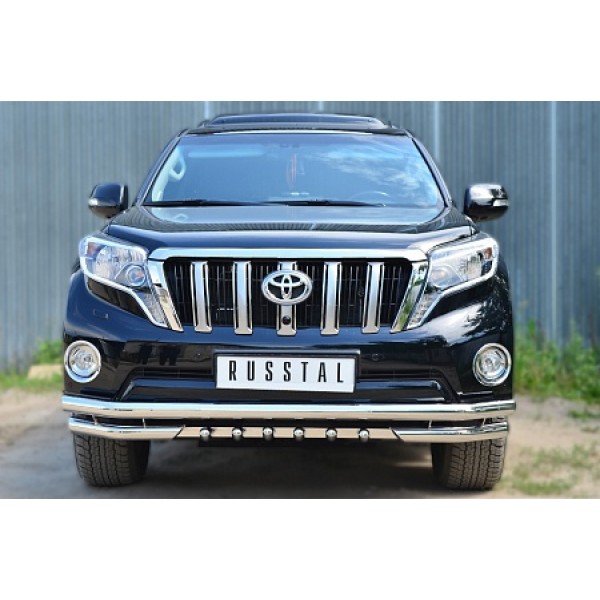 Защита переднего бампера Toyota Land Cruiser Prado 150 с 2013 (Уголки и зубы)