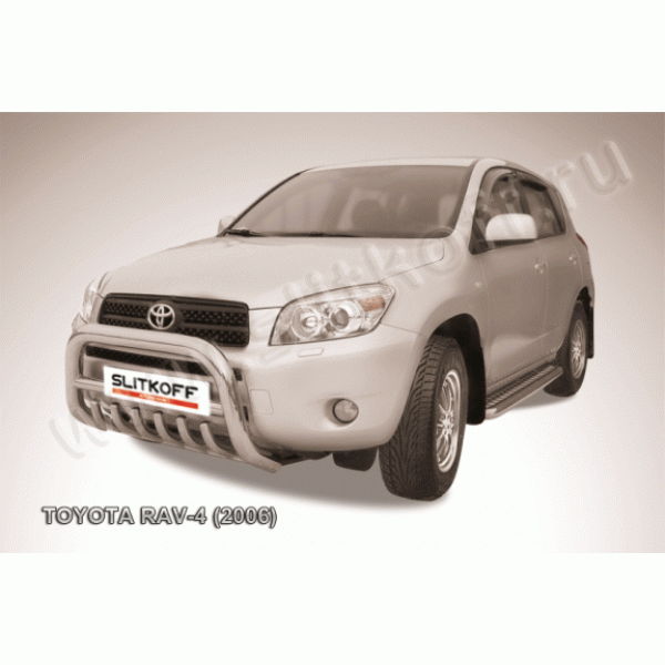 Защита переднего бампера с защитой картера Toyota RAV4 2006-2010 (Низкая)