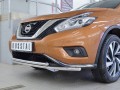 Защита переднего бампера Nissan Murano с 2016 (двойная) секция 42мм дуга 42мм