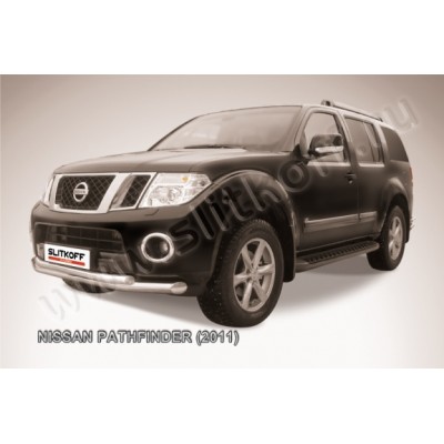 Защита переднего бампера Nissan Pathfinder 2010-2014 (Двойная)
