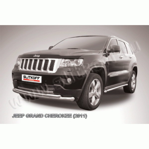 Защита переднего бампера Jeep Grand Cherokee с 2011 (двойная радиусная)