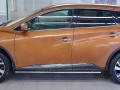 Защита порогов Nissan Murano с 2016 труба 75х42 овал с проступью