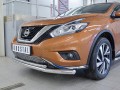 Защита переднего бампера Nissan Murano с 2016 (двойная) секция 63мм дуга 42мм