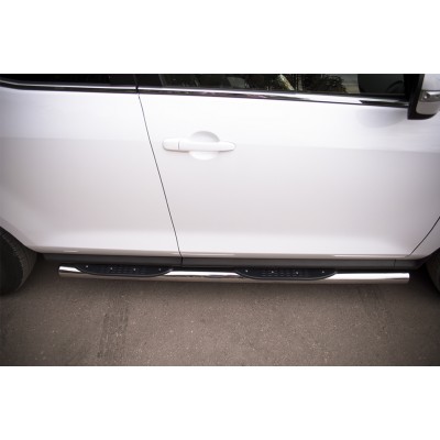 Пороги из нержавеющей стали с проступями Mazda CX-7 2009-2012