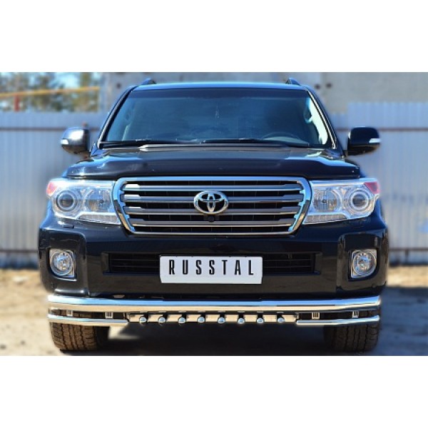 Защита переднего бампера Toyota Land Cruiser 200 2012-2015 (Зубы и уголки)