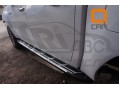 Пороги алюминиевые Toyota Hilux с 2015 (Corund Silver)